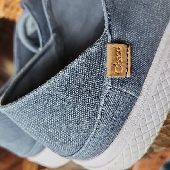 CHACO‎ Men’s Gray-bluish Canvas Slip-on Casual Loafer Shoes Sz 12 - Picture 8 of 16